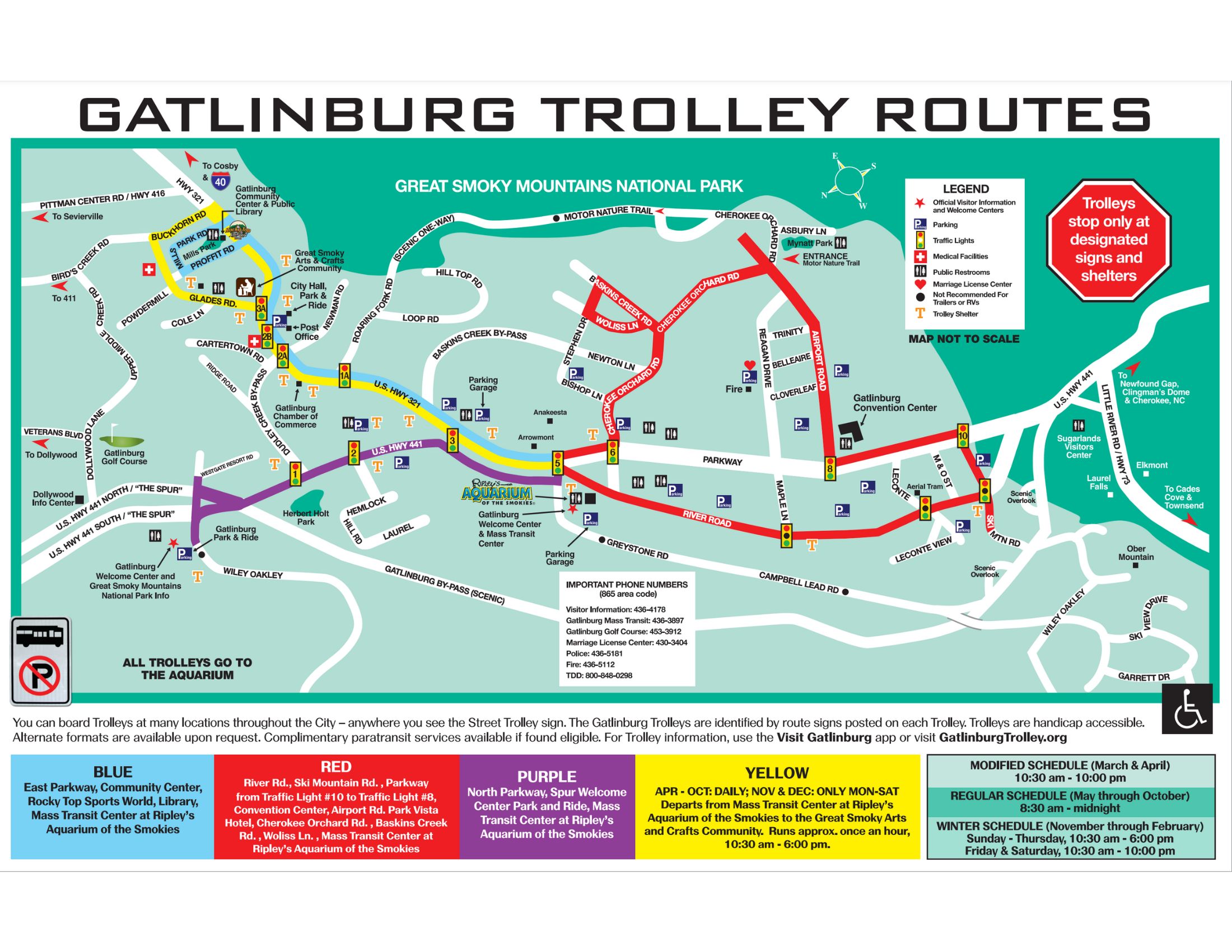 Gatlinburg Trolley Map